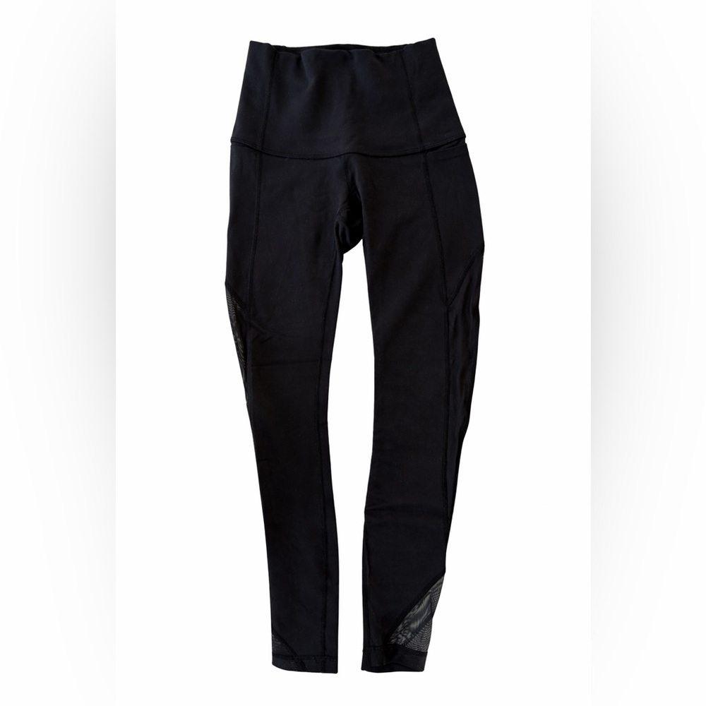 Lululemon Black Mesh Panel Leggings – Size 2